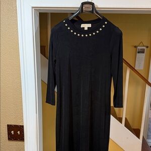 Michael Kors Black Dress with Gold Accents